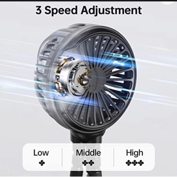 New GUSGO - Mini USB rechargeable fan 3 adj speeds & bendable tripod Free Gift - Picture 6 of 12